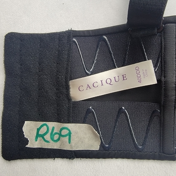 Cacique black adjustable strap / strapless / multi way lightly padded bra 40DDD - Picture 11 of 11